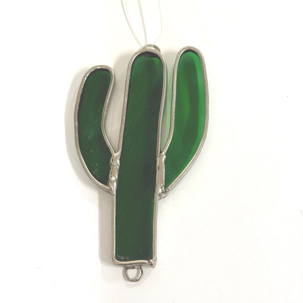 Stained glass cactus suncather Southwestern Desert decor